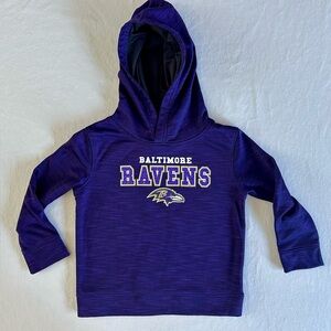 NFL Team Apparel Baltimore Ravens Hoodie Toddler 4T Purple Long Sleeve Pullover